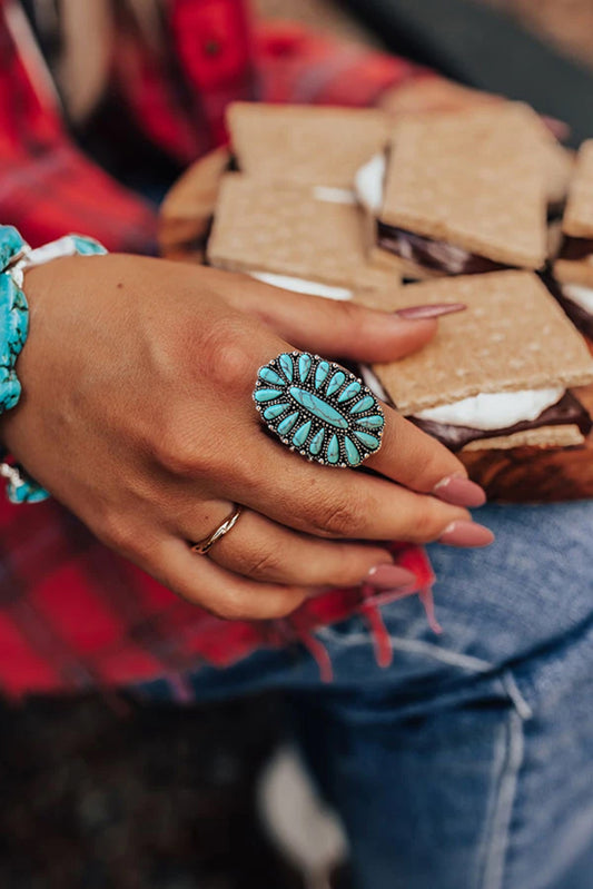 Green Vintage Oval Turquoise Ring