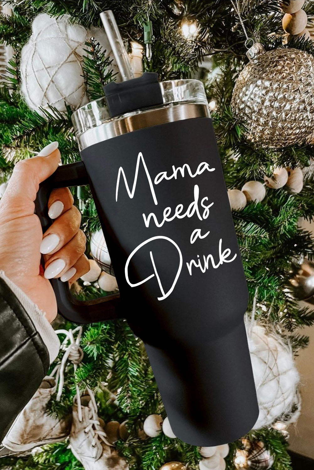 Black Mama Needs A Drink Stainless Steel Portable Cup 40oz