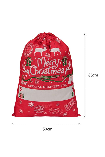 White Christmas Drawstring Large Gift Bag 50*66cm