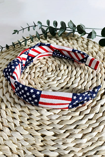 Navy Blue Flag Day Knotted Headband