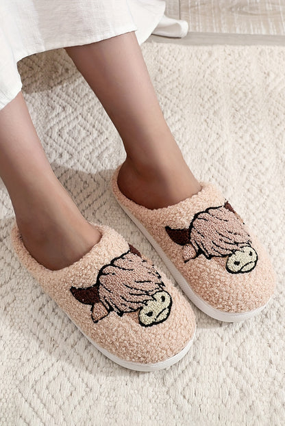 Parchment Cartoon Animal Plush Slippers