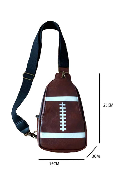 Brown Rugby Football PU Mini Crossbody Bag